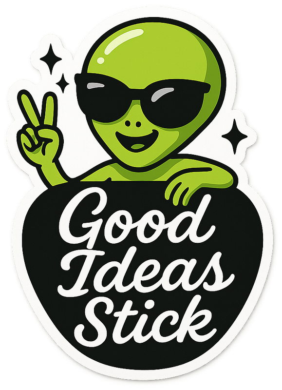 Good Ideas Stick alien sticker design